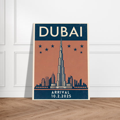 Personalized Dubai Vintage Travel Poster Canvas – Unframed - Out of Office Outfitters - Print Material