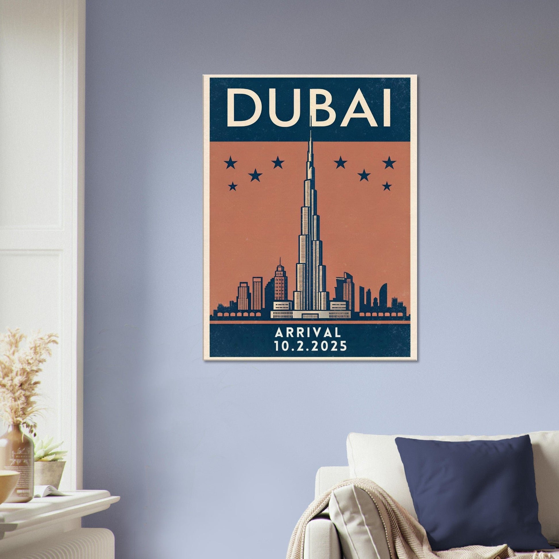 Personalized Dubai Vintage Travel Poster Canvas – Unframed - Out of Office Outfitters - Print Material