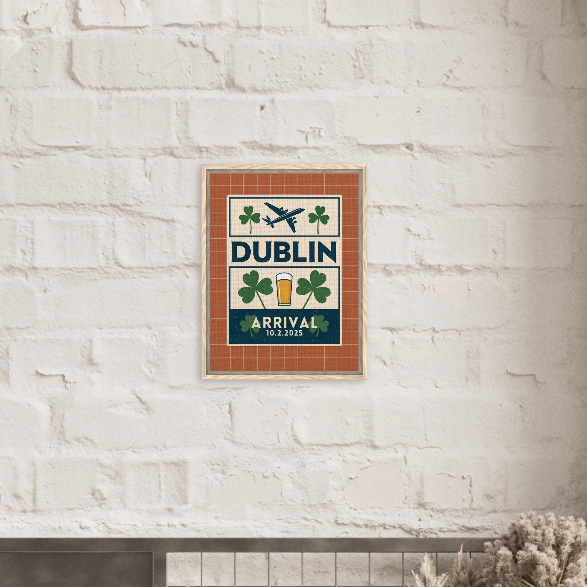 Personalized Dublin Vintage Travel Poster Canvas – Framed - Out of Office Outfitters - Print Material