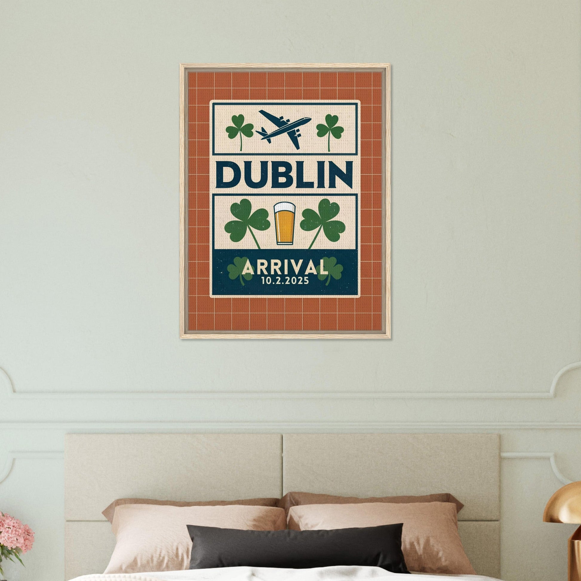 Personalized Dublin Vintage Travel Poster Canvas – Framed - Out of Office Outfitters - Print Material