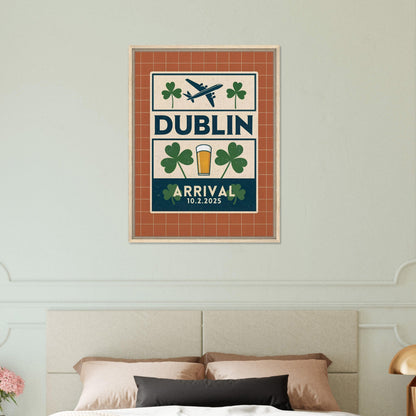 Personalized Dublin Vintage Travel Poster Canvas – Framed - Out of Office Outfitters - Print Material