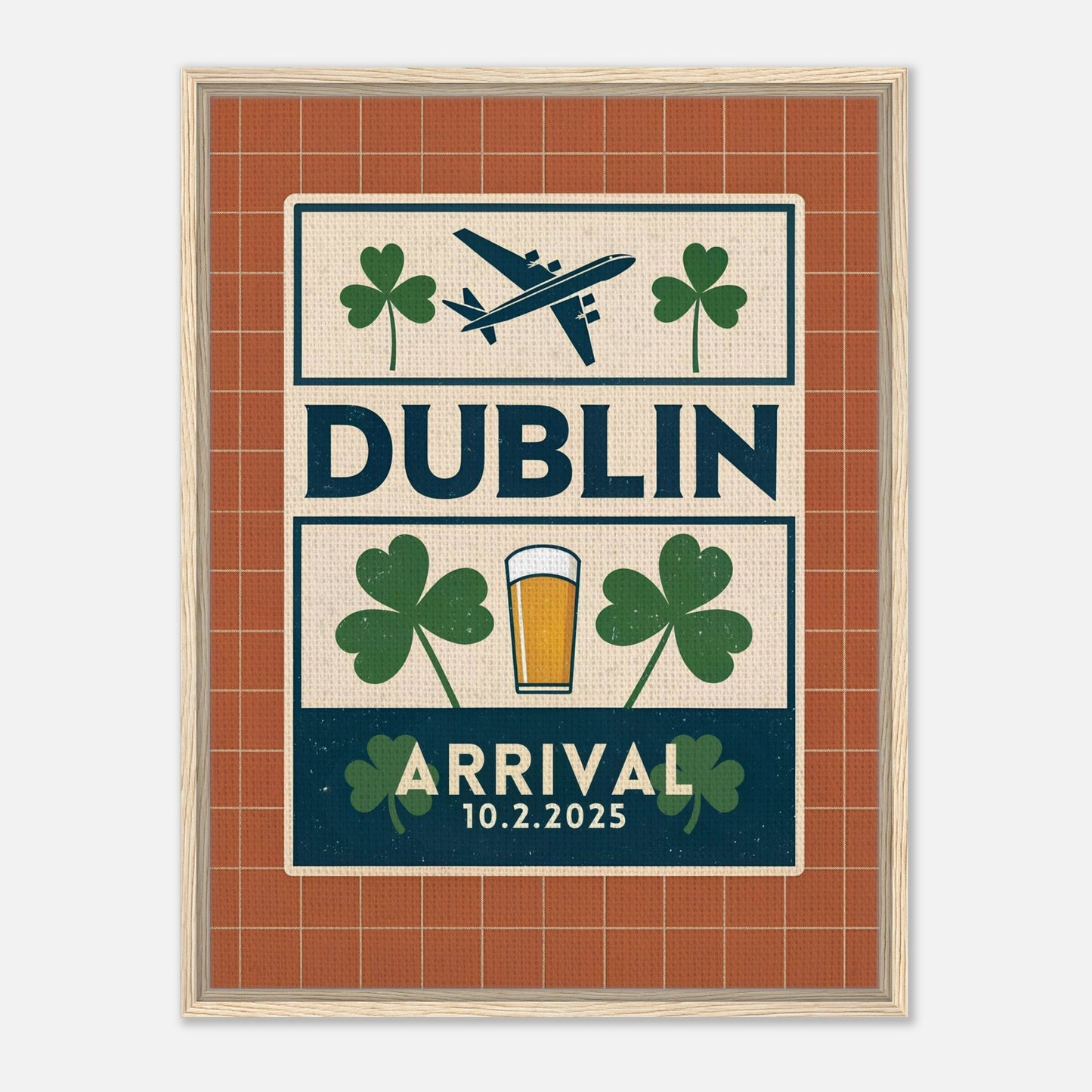 Personalized Dublin Vintage Travel Poster Canvas – Framed - Out of Office Outfitters - Print Material