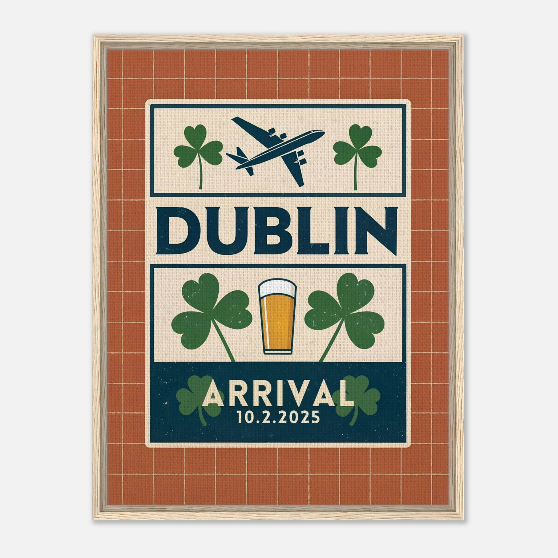 Personalized Dublin Vintage Travel Poster Canvas – Framed - Out of Office Outfitters - Print Material