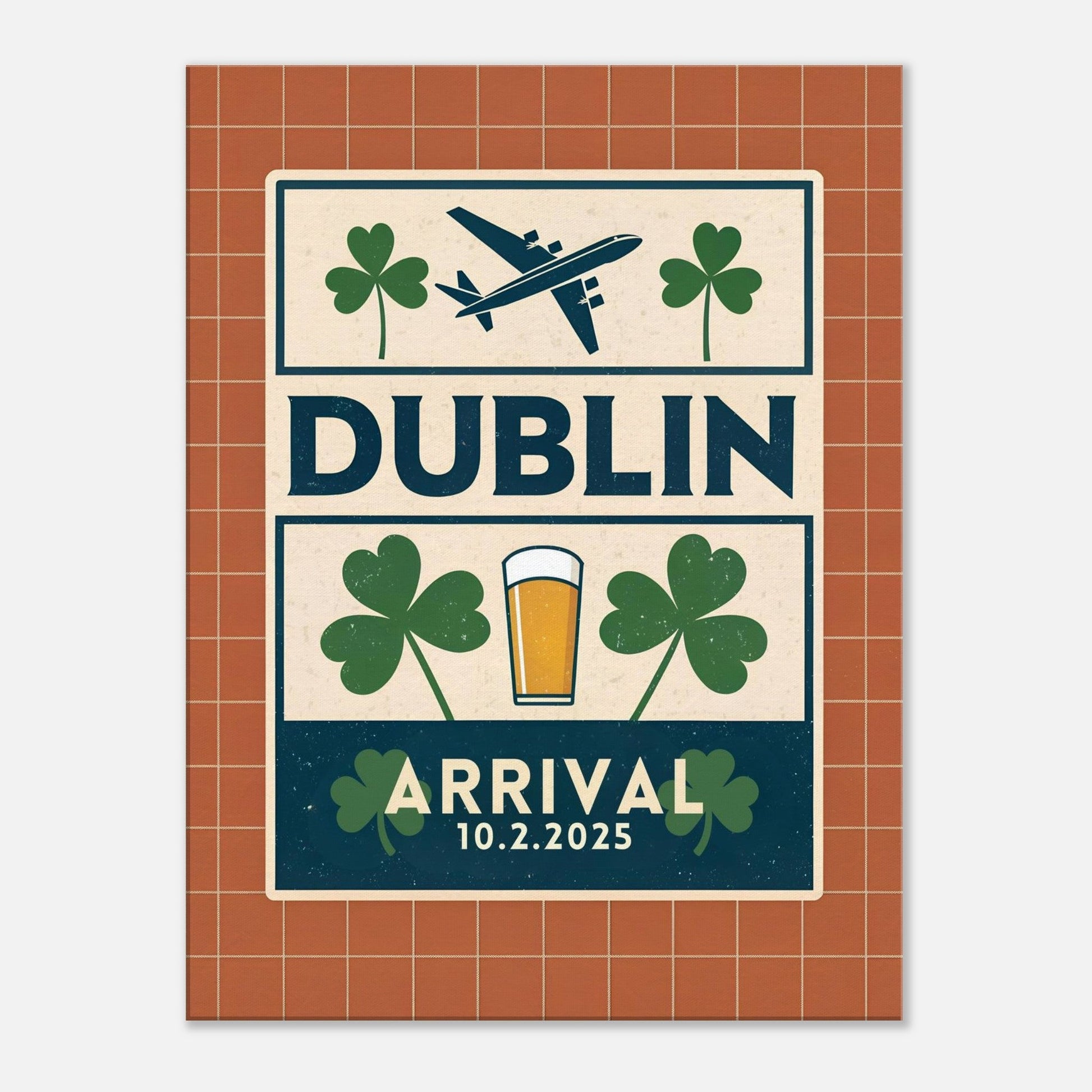 Personalized Dublin Vintage Travel Poster Canvas – Unframed - Out of Office Outfitters - Print Material