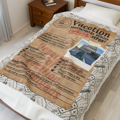 Personalized Expectations vs. Reality Blanket – Plush Travel Memory Throw - Out of Office Outfitters - All Over Prints