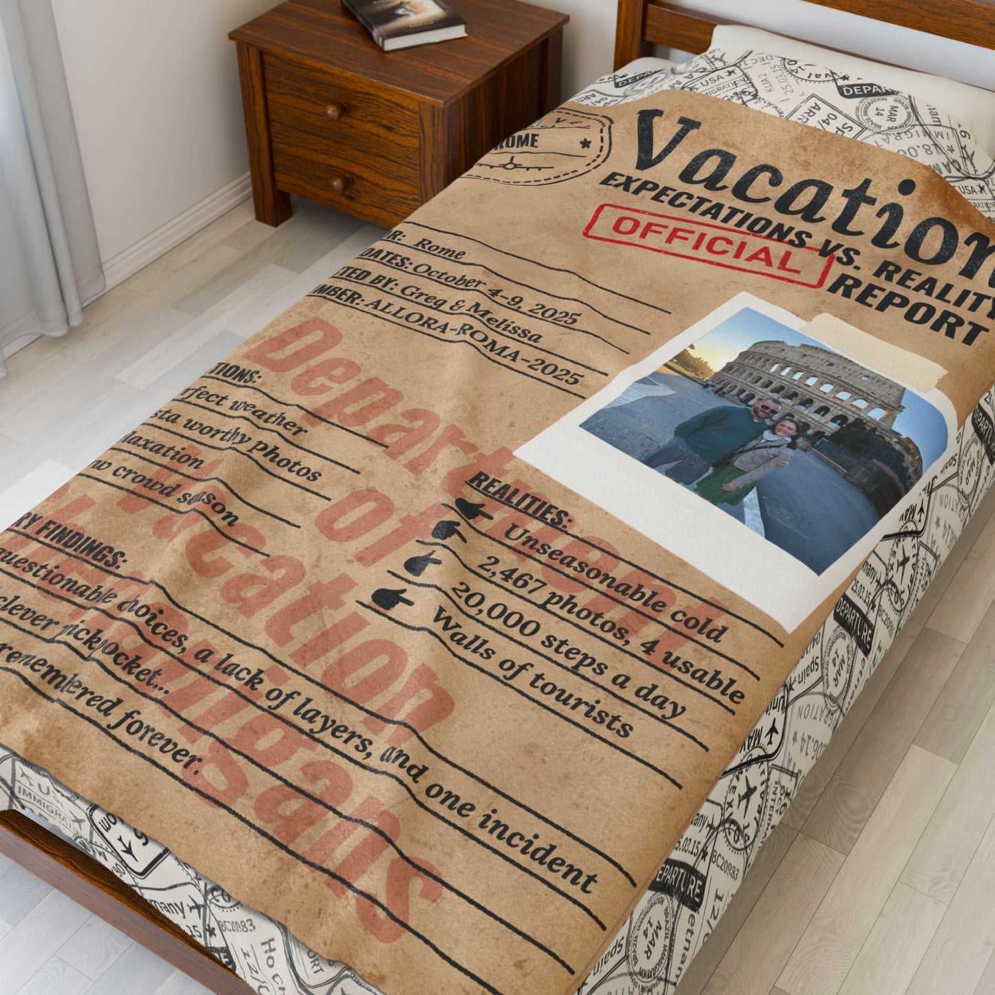 Personalized Expectations vs. Reality Blanket – Plush Travel Memory Throw - Out of Office Outfitters - All Over Prints