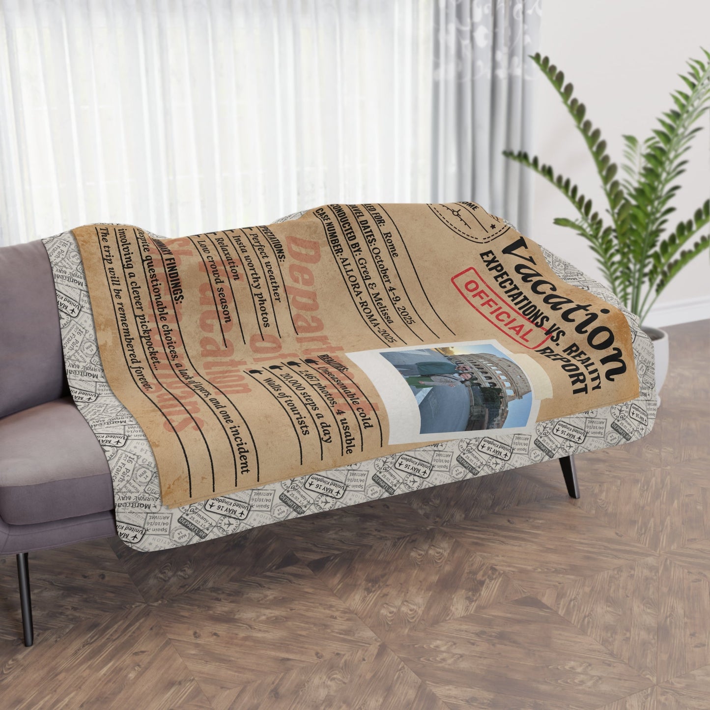 Personalized Expectations vs. Reality Blanket – Sherpa Travel Memory Throw - Out of Office Outfitters - Home Decor