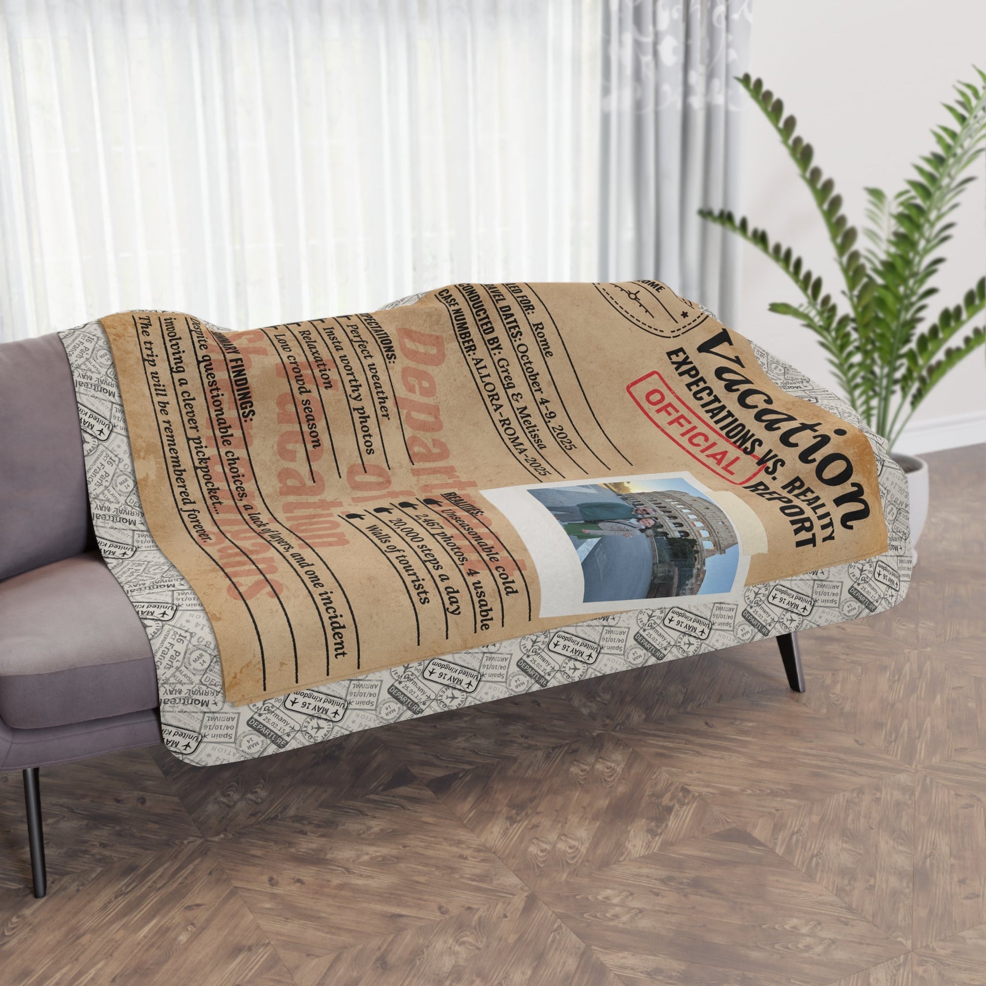 Personalized Expectations vs. Reality Blanket – Sherpa Travel Memory Throw - Out of Office Outfitters - Home Decor