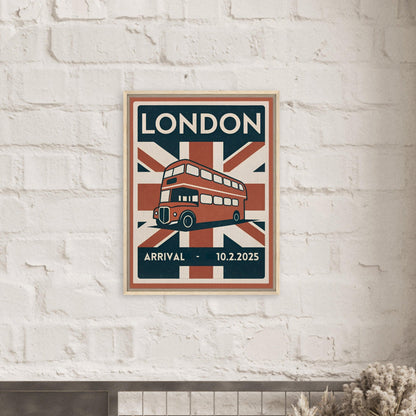 Personalized London Vintage Travel Poster Canvas – Framed - Out of Office Outfitters - Print Material