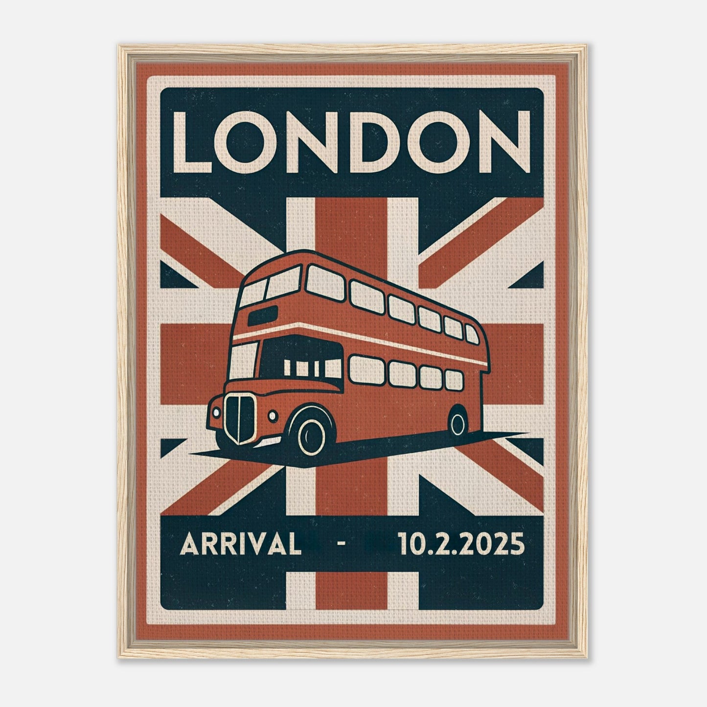 Personalized London Vintage Travel Poster Canvas – Framed - Out of Office Outfitters - Print Material