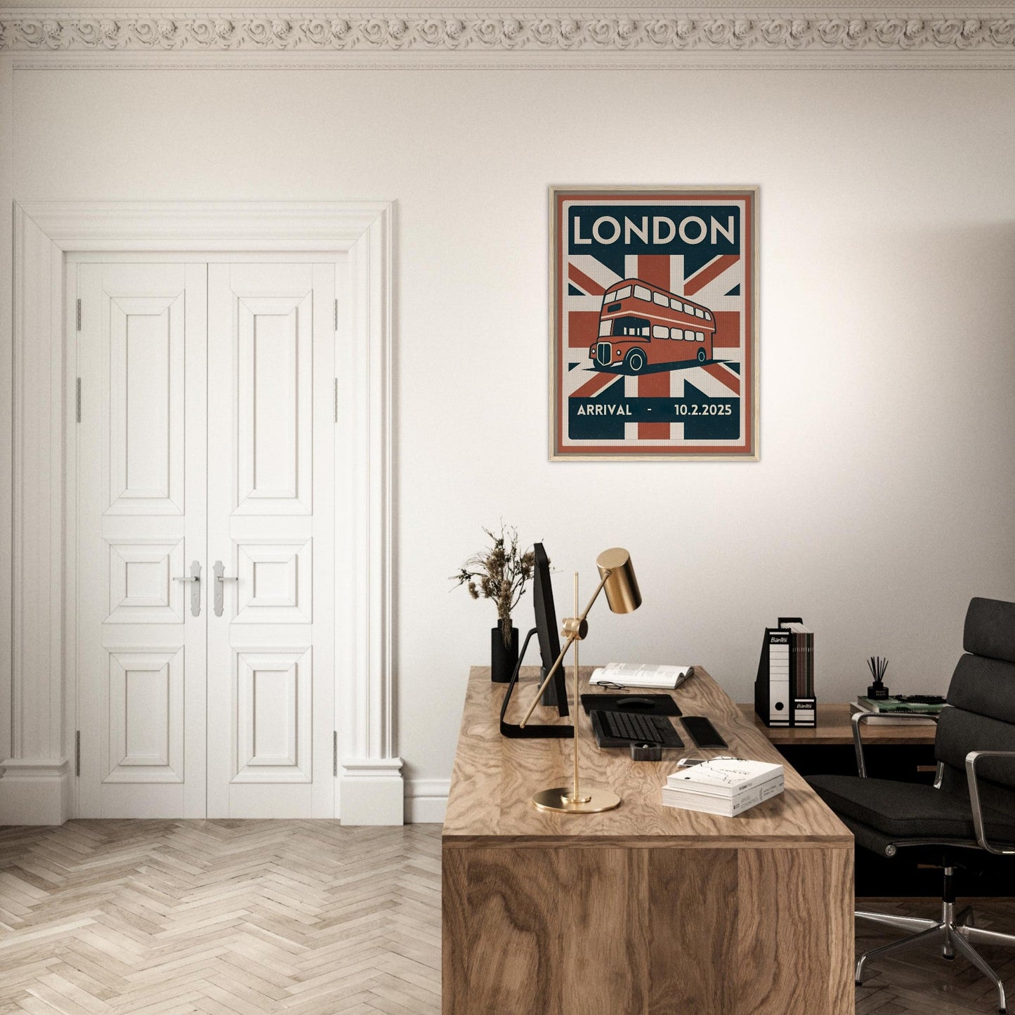 Personalized London Vintage Travel Poster Canvas – Framed - Out of Office Outfitters - Print Material