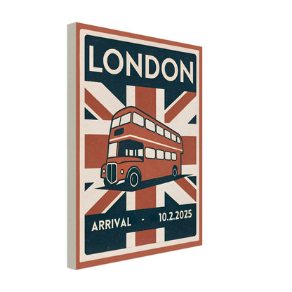 Personalized London Vintage Travel Poster Canvas – Unframed - Out of Office Outfitters - Print Material