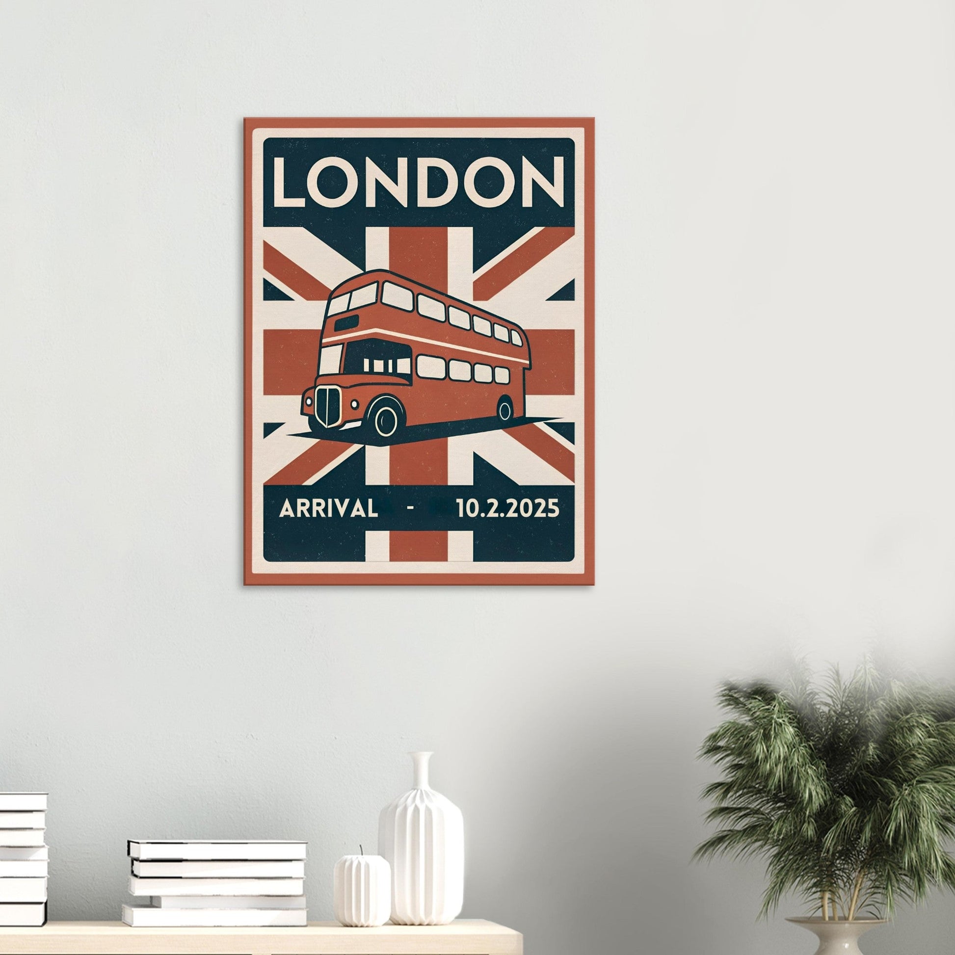 Personalized London Vintage Travel Poster Canvas – Unframed - Out of Office Outfitters - Print Material