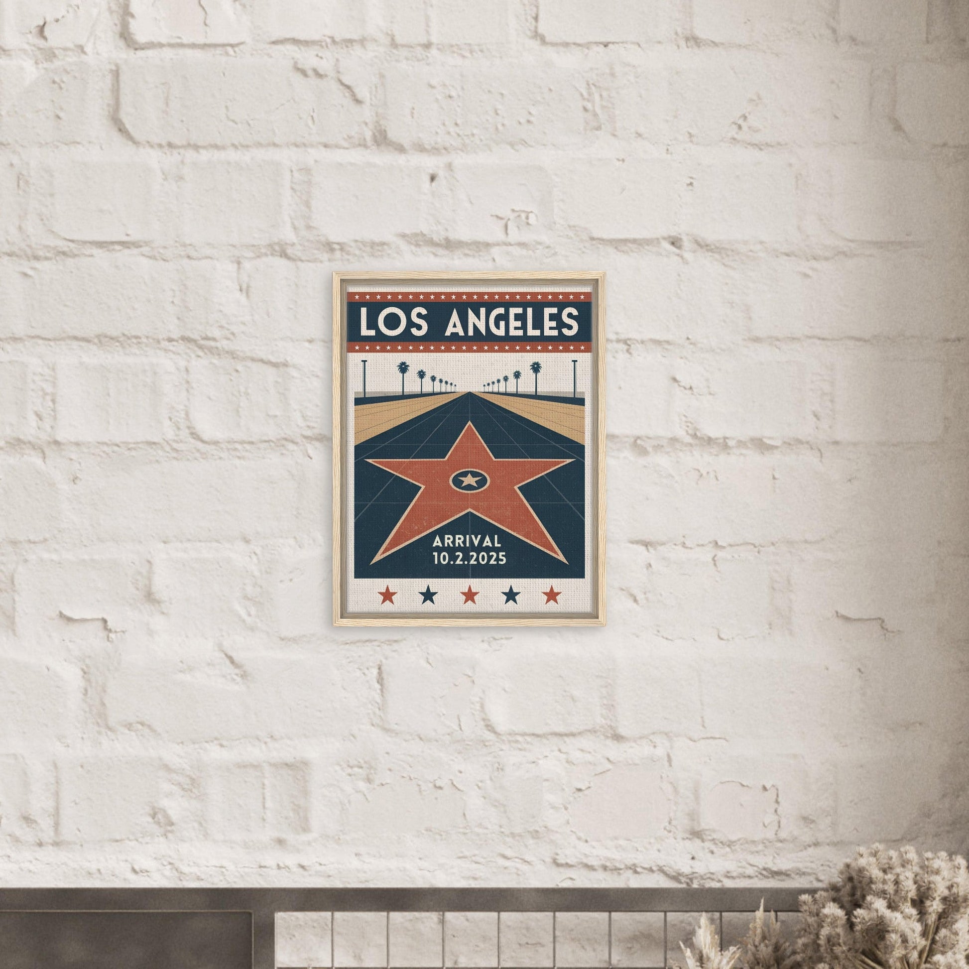 Personalized Los Angeles Vintage Travel Poster Canvas – Framed - Out of Office Outfitters - Print Material