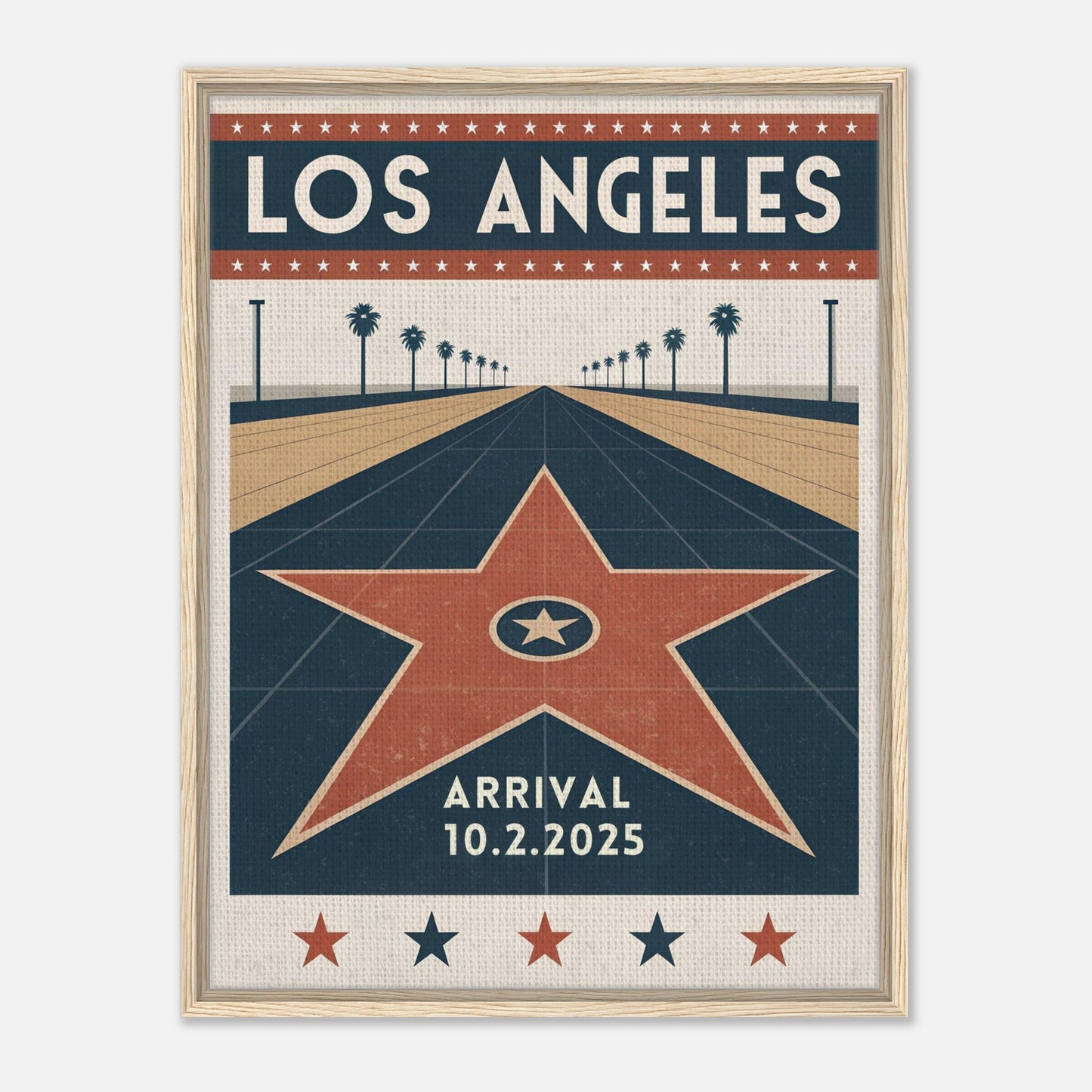 Personalized Los Angeles Vintage Travel Poster Canvas – Framed - Out of Office Outfitters - Print Material