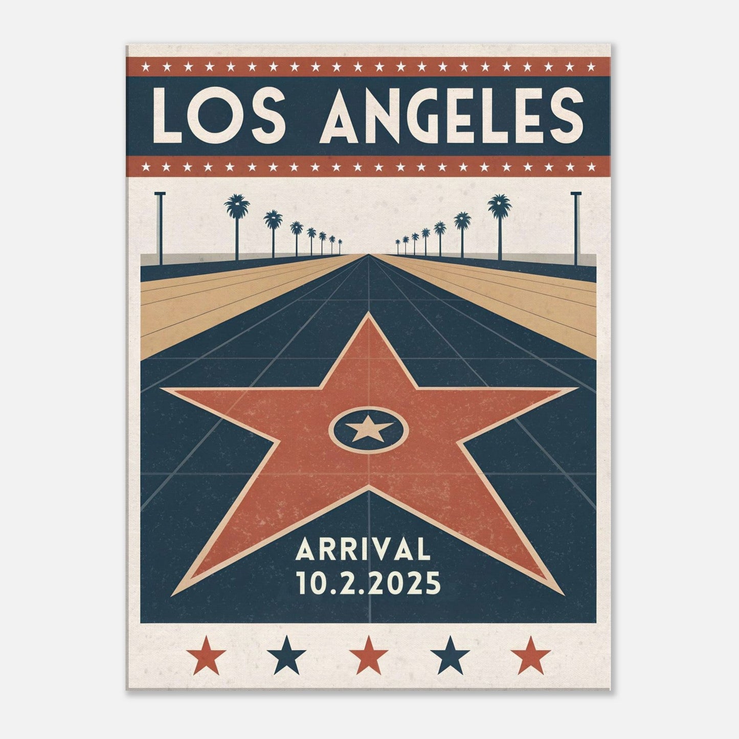 Personalized Los Angeles Vintage Travel Poster Canvas – Unframed - Out of Office Outfitters - Print Material