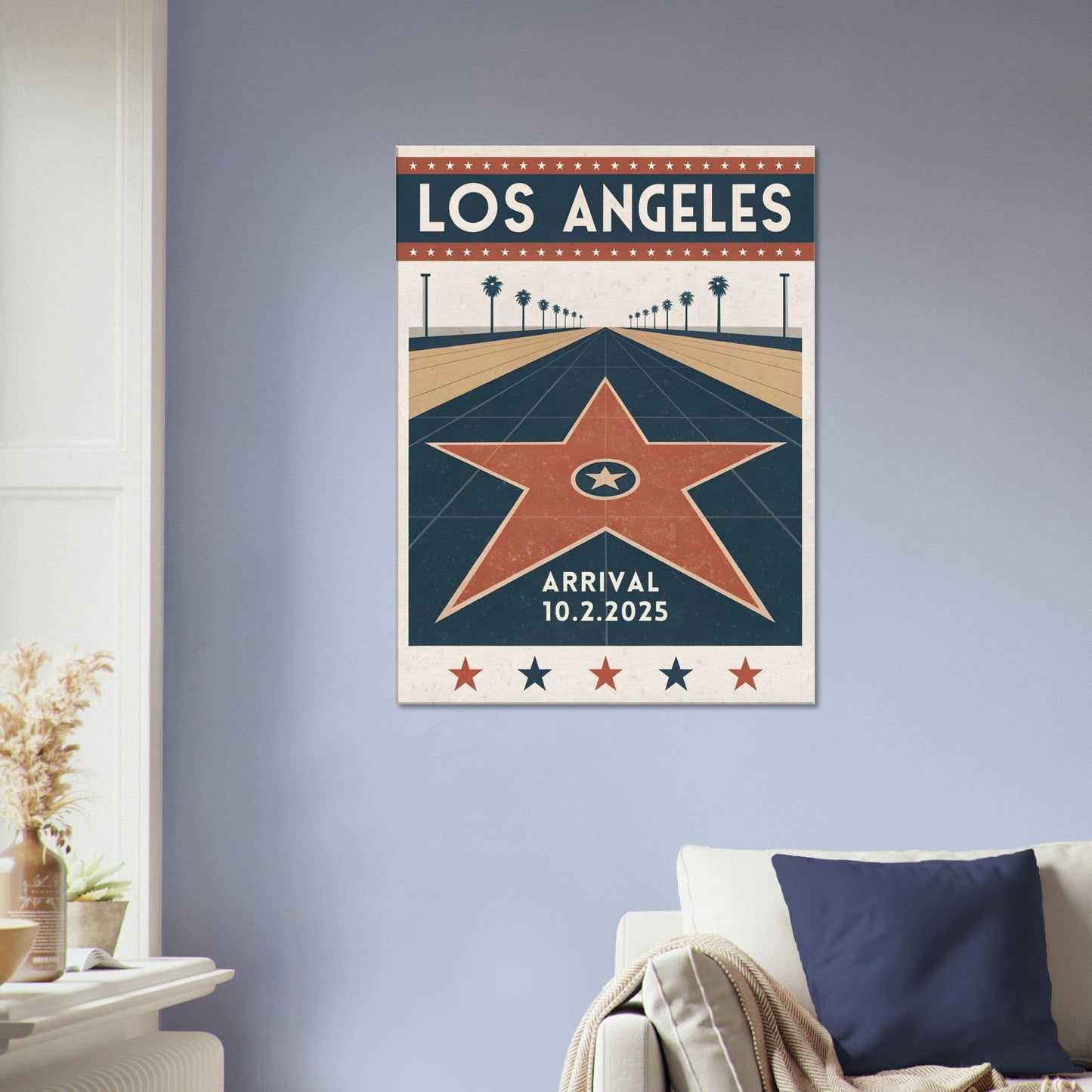Personalized Los Angeles Vintage Travel Poster Canvas – Unframed - Out of Office Outfitters - Print Material