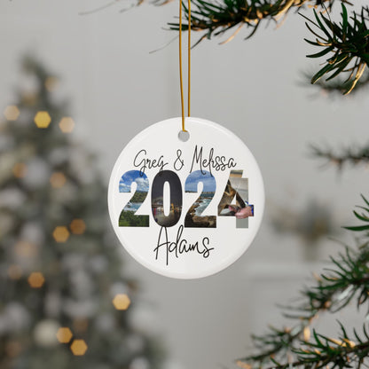 Personalized Minimalist Travel Ceramic Photo Ornament - Out of Office Outfitters - Home Decor