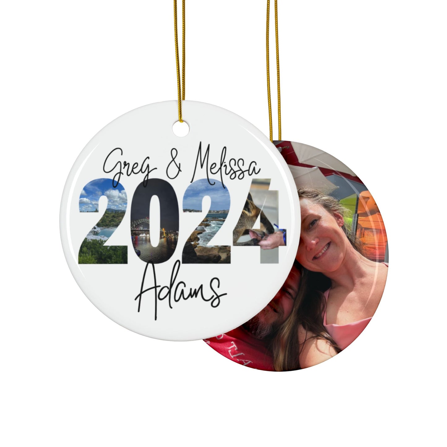 Personalized Minimalist Travel Ceramic Photo Ornament - Out of Office Outfitters - Home Decor