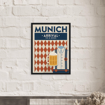 Personalized Munich Oktoberfest Vintage Travel Poster Canvas – Framed - Out of Office Outfitters - Print Material