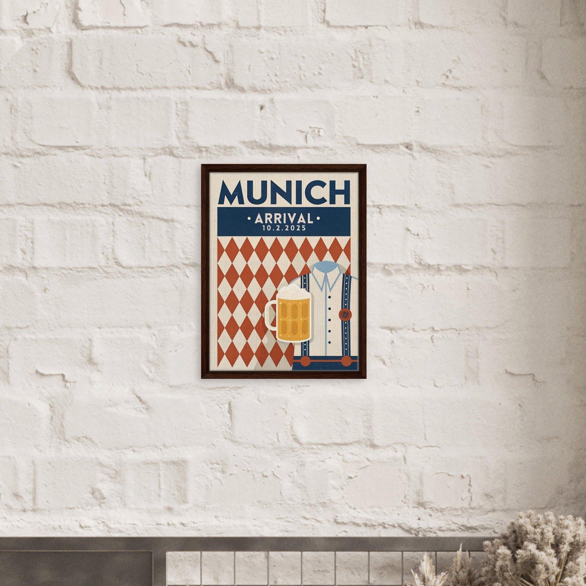 Personalized Munich Oktoberfest Vintage Travel Poster Canvas – Framed - Out of Office Outfitters - Print Material