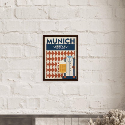 Personalized Munich Oktoberfest Vintage Travel Poster Canvas – Framed - Out of Office Outfitters - Print Material