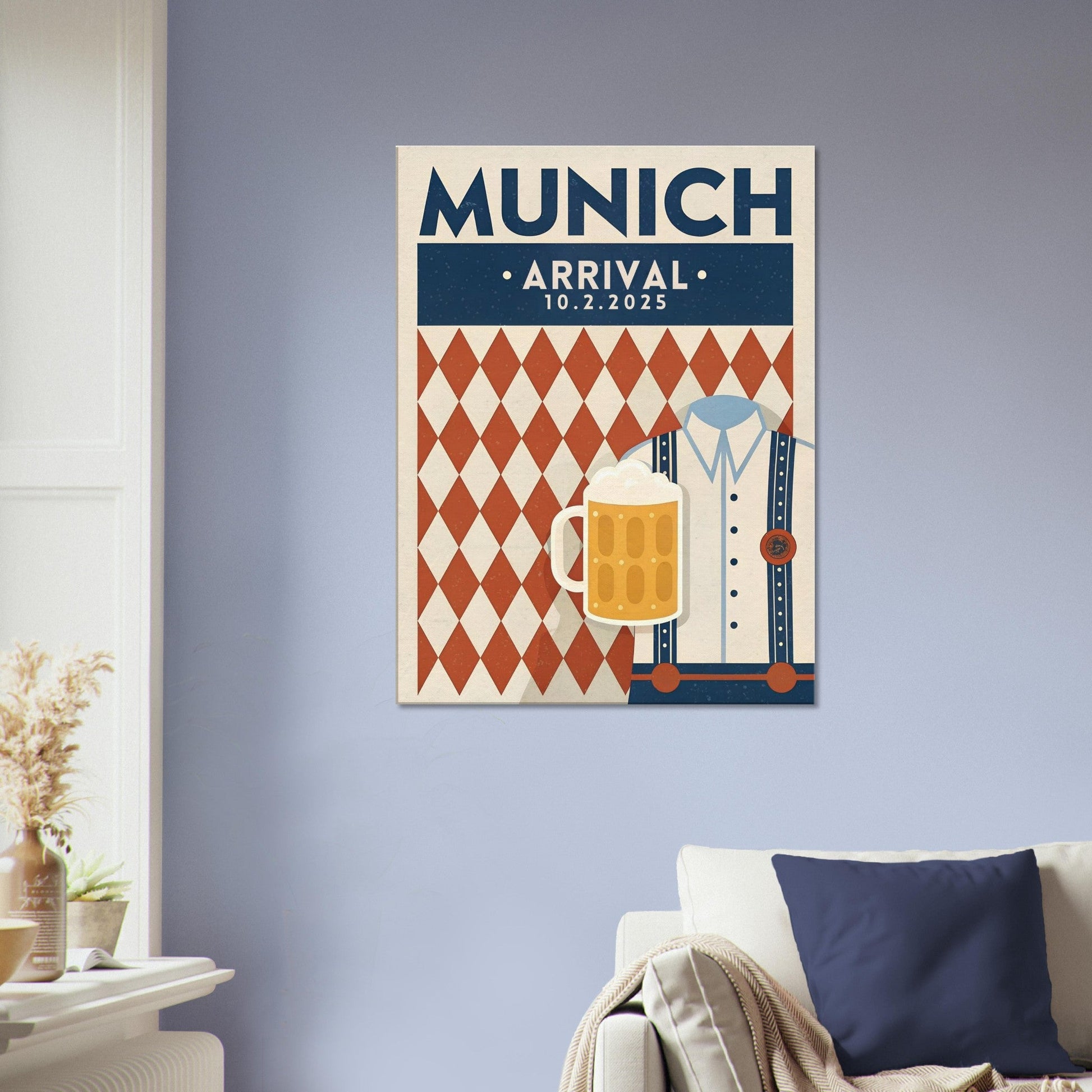 Personalized Munich Vintage Travel Poster Canvas – Unframed - Out of Office Outfitters - Print Material