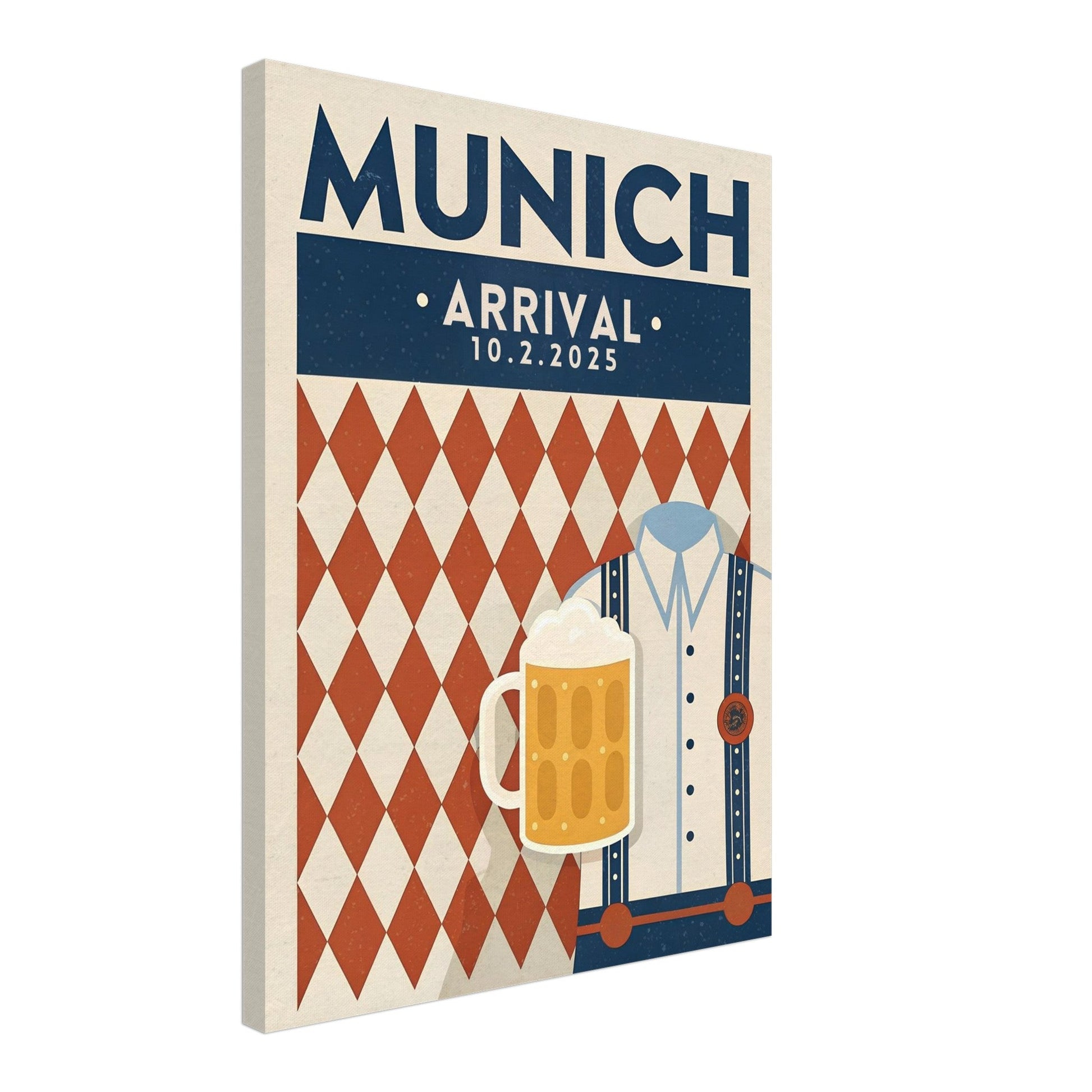 Personalized Munich Vintage Travel Poster Canvas – Unframed - Out of Office Outfitters - Print Material