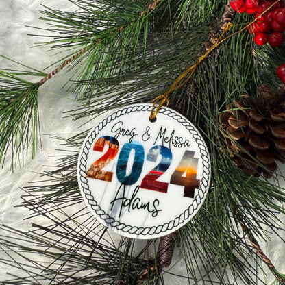 Personalized Nautical Cruise Themed Ceramic Photo Ornament - Out of Office Outfitters - Home Decor