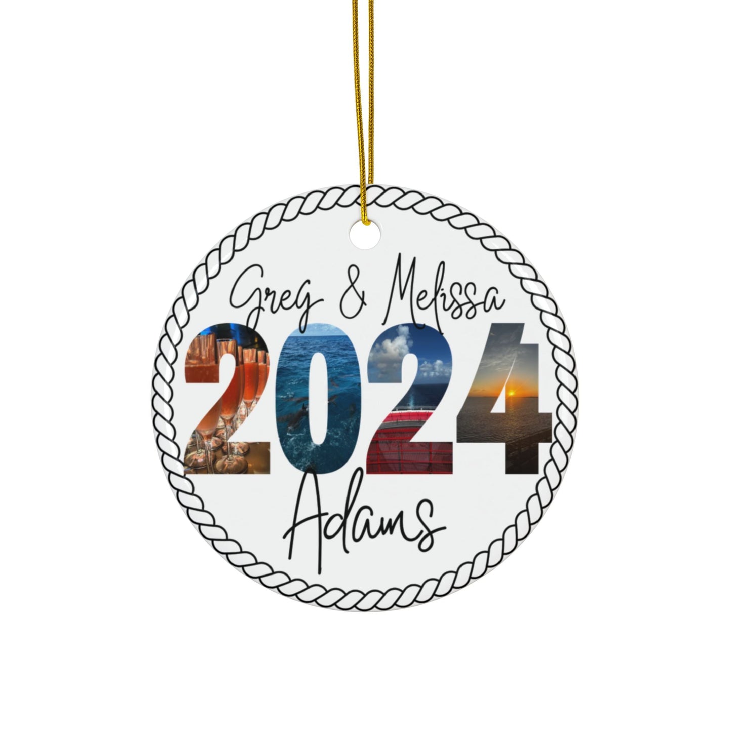 Personalized Nautical Cruise Themed Ceramic Photo Ornament - Out of Office Outfitters - Home Decor