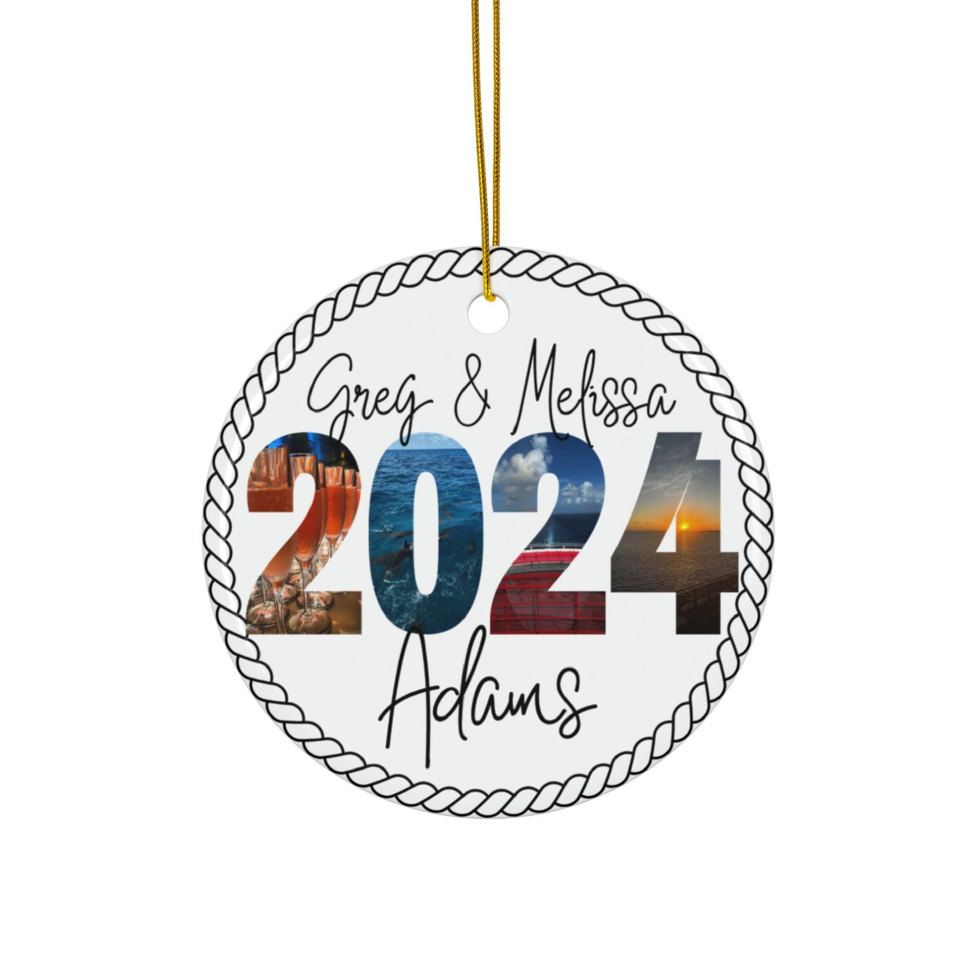 Personalized Nautical Cruise Themed Ceramic Photo Ornament - Out of Office Outfitters - Home Decor