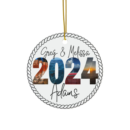 Personalized Nautical Cruise Themed Ceramic Photo Ornament - Out of Office Outfitters - Home Decor