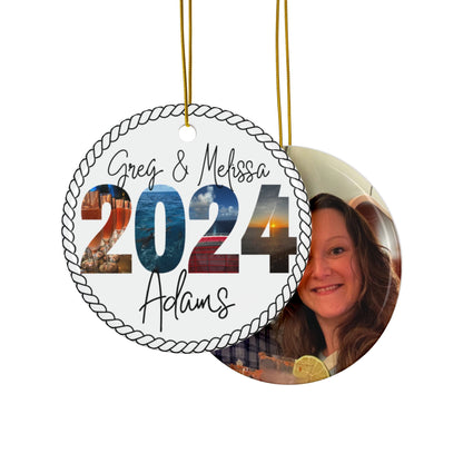 Personalized Nautical Cruise Themed Ceramic Photo Ornament - Out of Office Outfitters - Home Decor