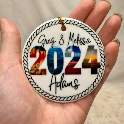 Personalized Nautical Cruise Themed Ceramic Photo Ornament - Out of Office Outfitters - Home Decor