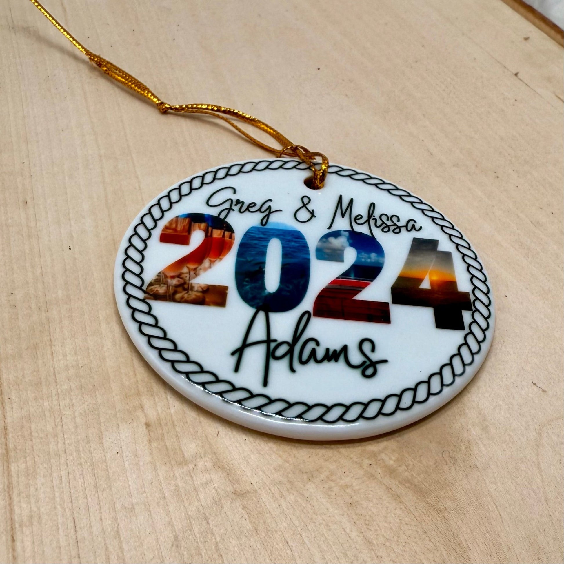 Personalized Nautical Cruise Themed Ceramic Photo Ornament - Out of Office Outfitters - Home Decor