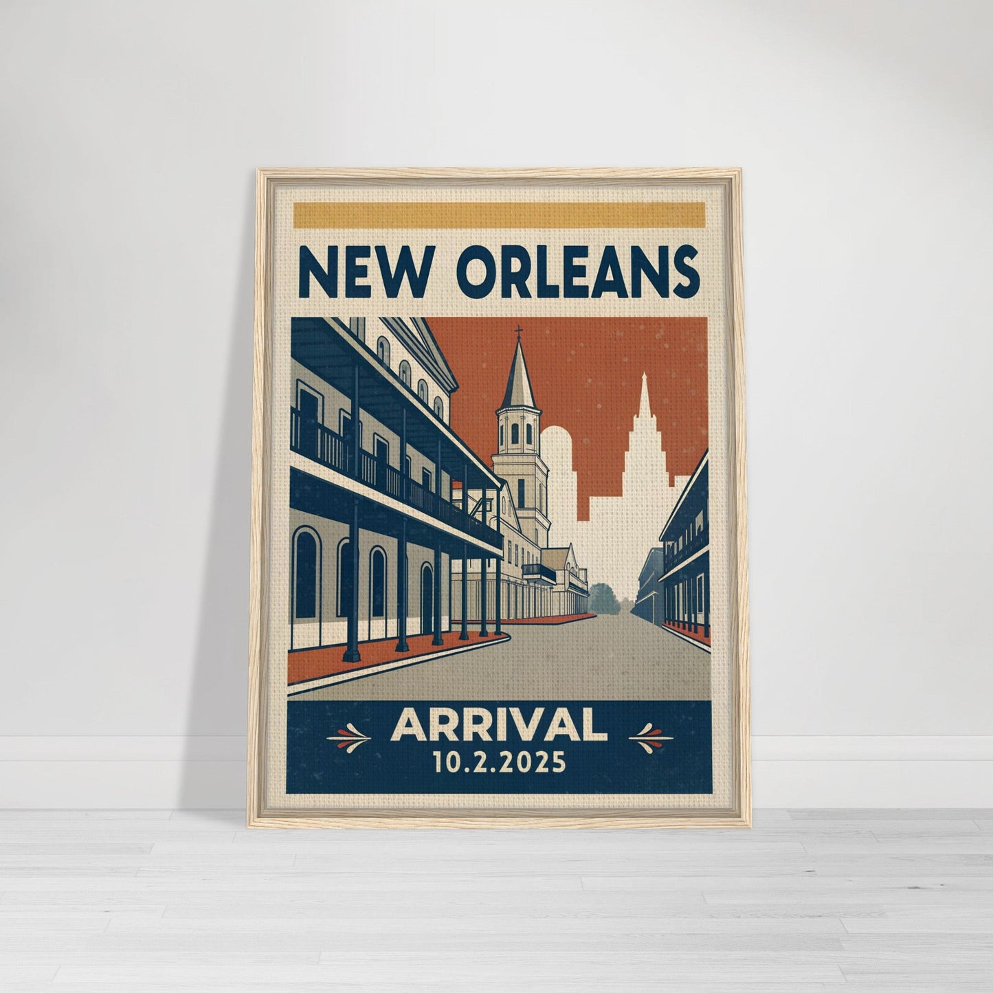 Personalized New Orleans Vintage Travel Poster Canvas – Framed - Out of Office Outfitters - Print Material
