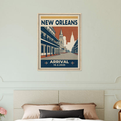 Personalized New Orleans Vintage Travel Poster Canvas – Framed - Out of Office Outfitters - Print Material