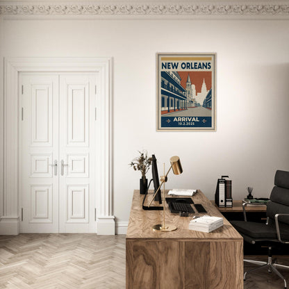 Personalized New Orleans Vintage Travel Poster Canvas – Framed - Out of Office Outfitters - Print Material