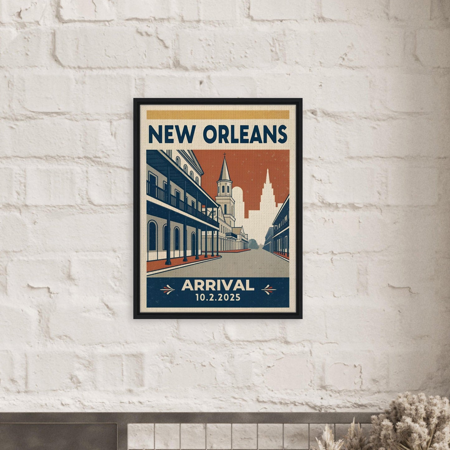 Personalized New Orleans Vintage Travel Poster Canvas – Framed - Out of Office Outfitters - Print Material
