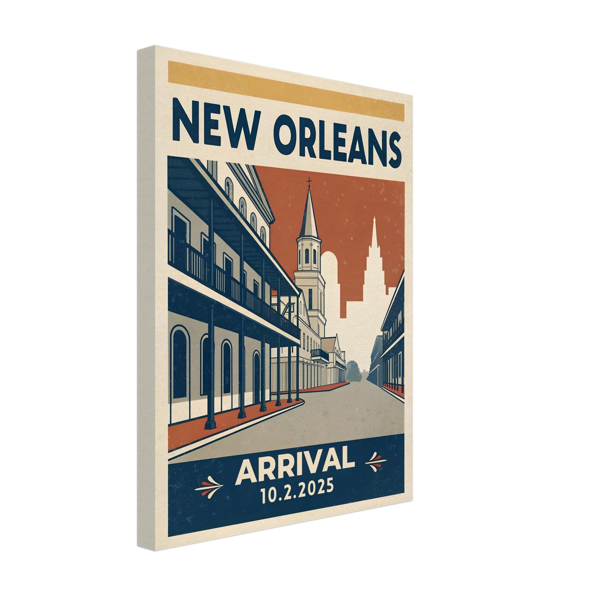Personalized New Orleans Vintage Travel Poster Canvas – Unframed - Out of Office Outfitters - Print Material