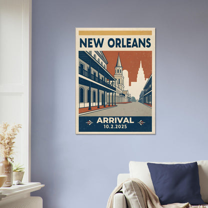 Personalized New Orleans Vintage Travel Poster Canvas – Unframed - Out of Office Outfitters - Print Material