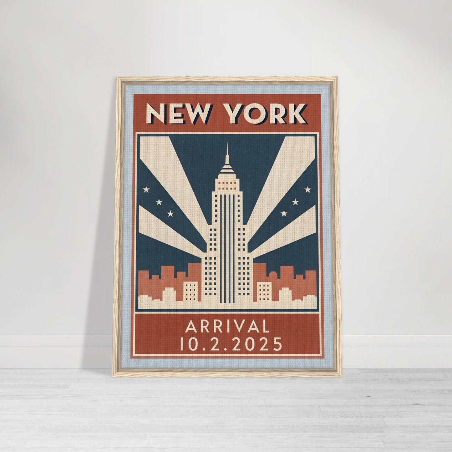 Personalized New York Vintage Travel Poster Canvas – Framed - Out of Office Outfitters - Print Material