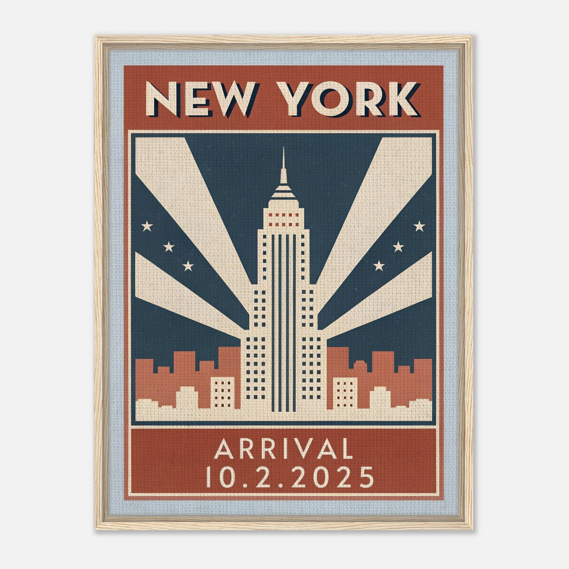 Personalized New York Vintage Travel Poster Canvas – Framed - Out of Office Outfitters - Print Material