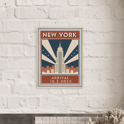 Personalized New York Vintage Travel Poster Canvas – Framed - Out of Office Outfitters - Print Material