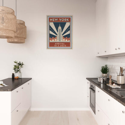 Personalized New York Vintage Travel Poster Canvas – Framed - Out of Office Outfitters - Print Material