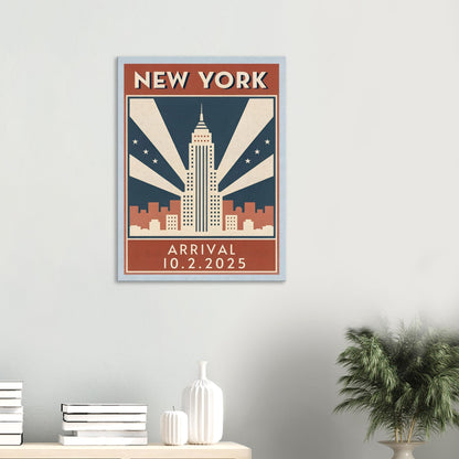 Personalized New York Vintage Travel Poster Canvas – Unframed - Out of Office Outfitters - Print Material