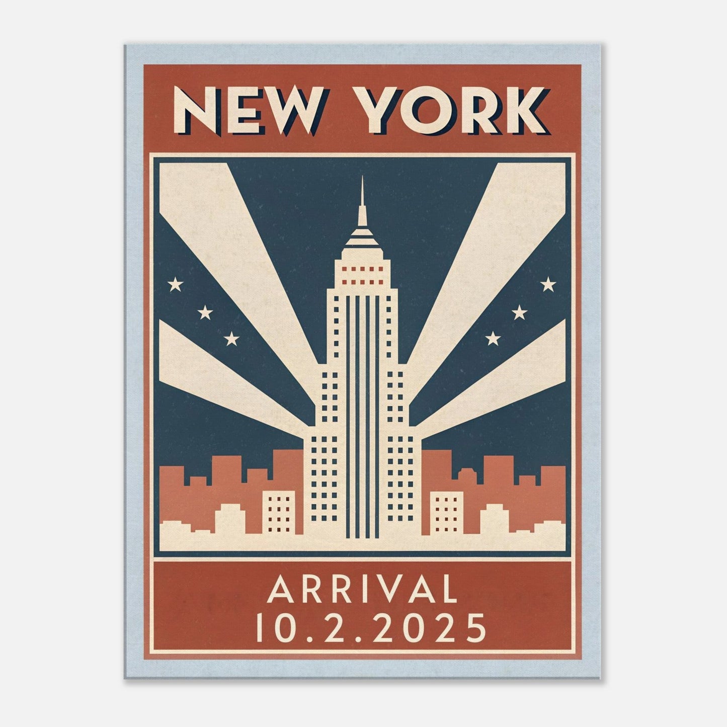 Personalized New York Vintage Travel Poster Canvas – Unframed - Out of Office Outfitters - Print Material