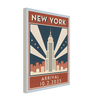 Personalized New York Vintage Travel Poster Canvas – Unframed - Out of Office Outfitters - Print Material