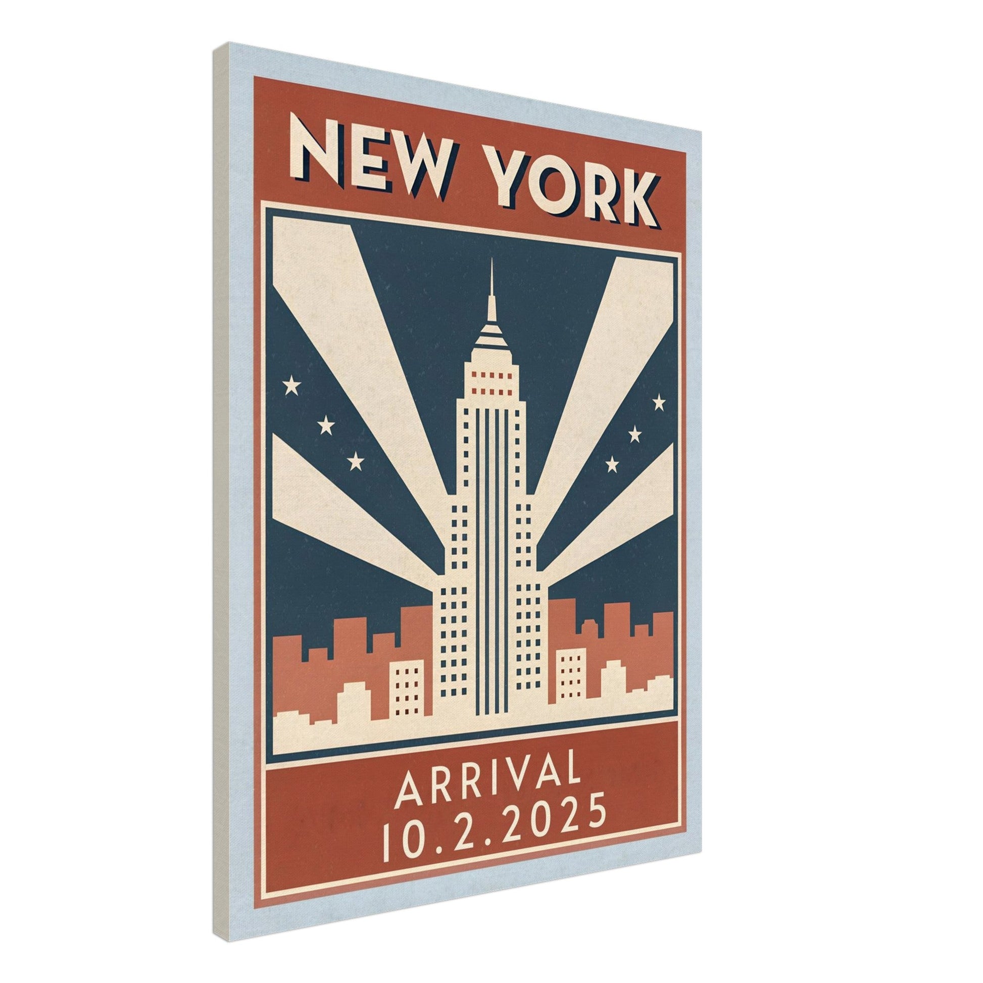 Personalized New York Vintage Travel Poster Canvas – Unframed - Out of Office Outfitters - Print Material
