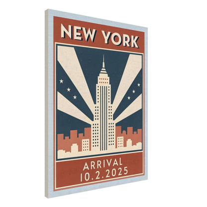 Personalized New York Vintage Travel Poster Canvas – Unframed - Out of Office Outfitters - Print Material